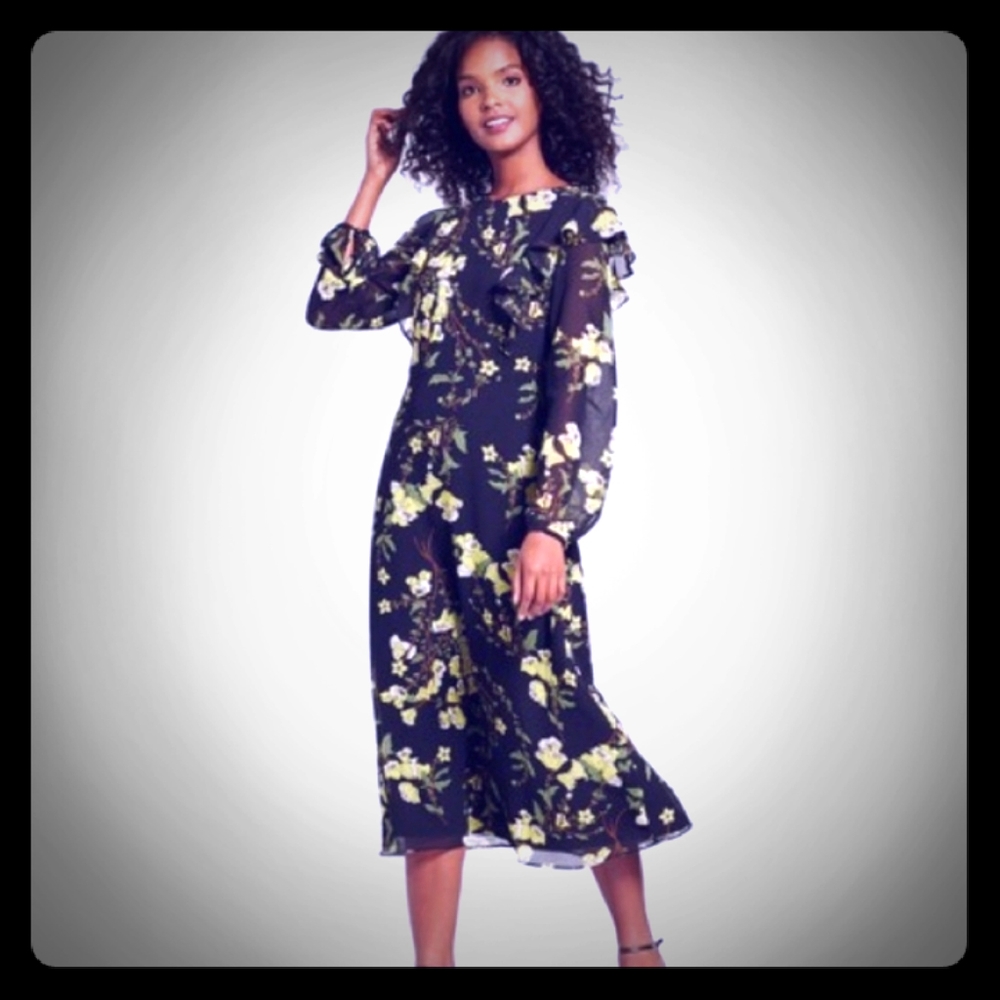 2/$12 Who What Wear Floral Midi Dress